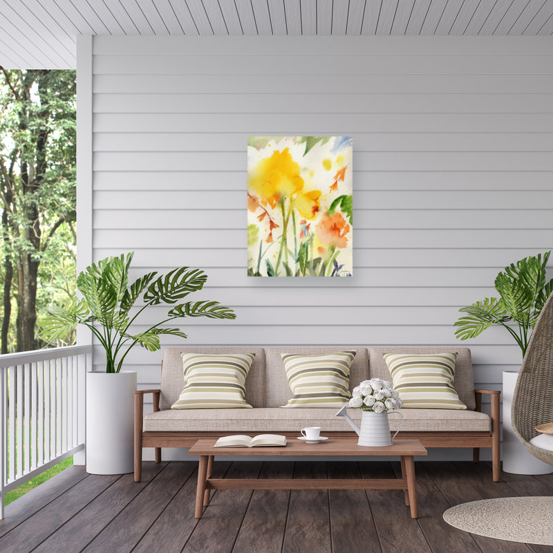 Décoration murale d'extérieur Garden Yellows, L 35 po x H 47 po