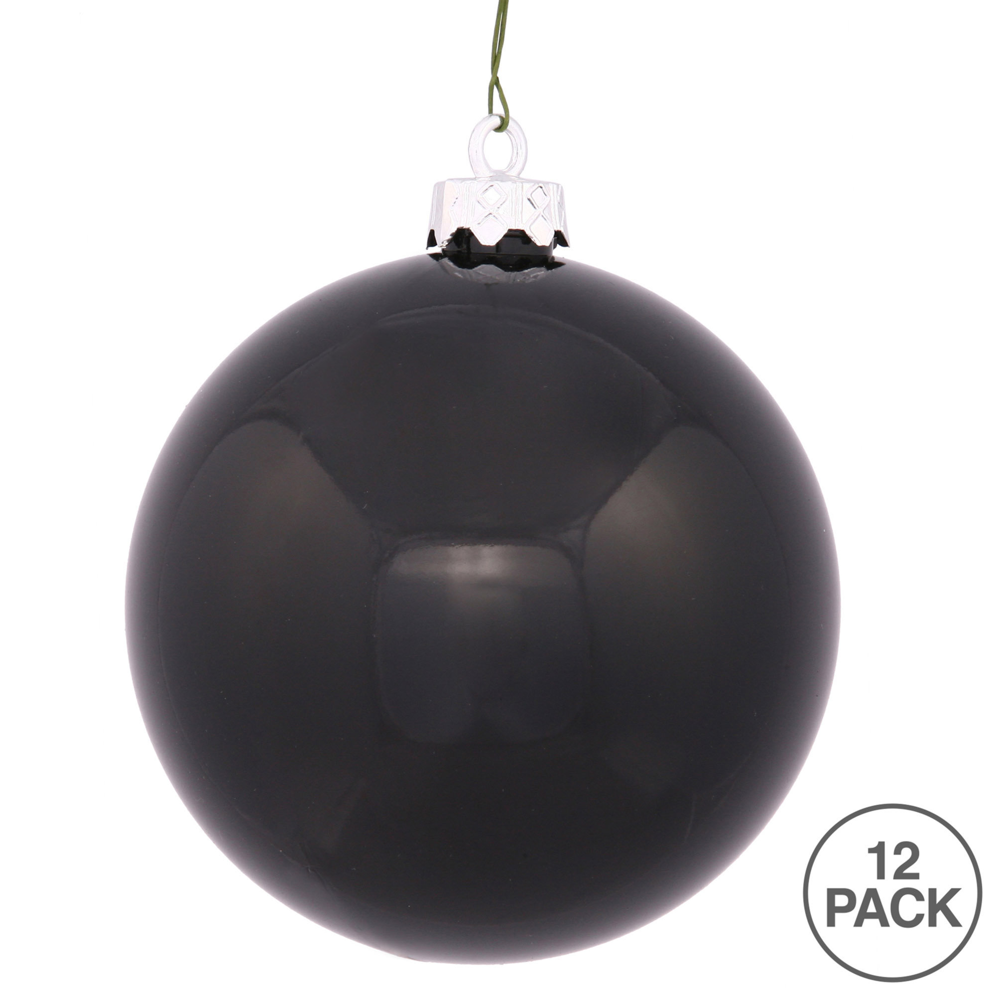 Holiday Décor Ball Ornament, Black, 2.75" H x 2.75" W x 2.75" D