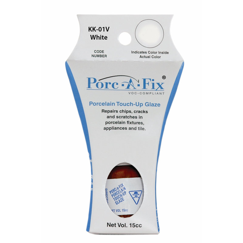 Porc-A-Fix Kohler VOC Compliant Touch-Up Repair Glaze Paint, White (KK-1V)