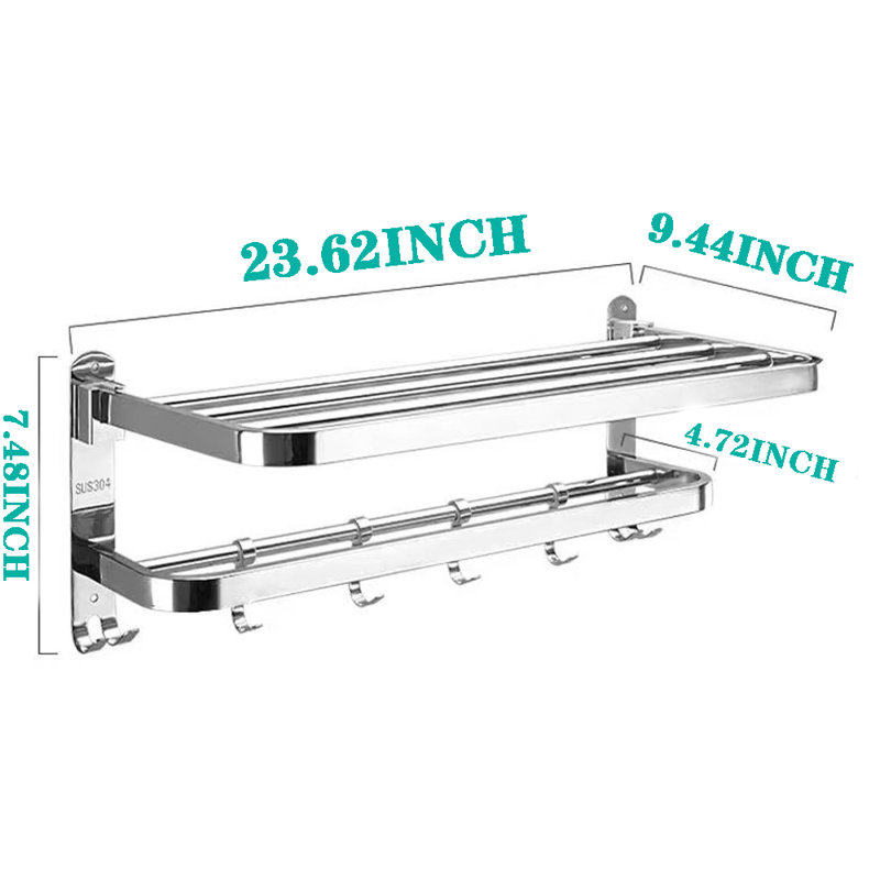 Porte-serviettes mural pliable