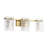 3 - Light Ripped Textured Water Glass Vanity Light