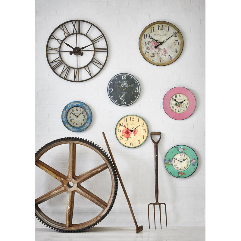 Pink Polka Dot Wall Clock - 36cm