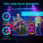 Portable Karaoke Machine with 2 Wireless Microphones, Bluetooth PA Speaker System with Dual 6.5" Speakers, Deep Bass, TWS Stereo Sound for Parties, Birthdays and Outdoor Gatherings