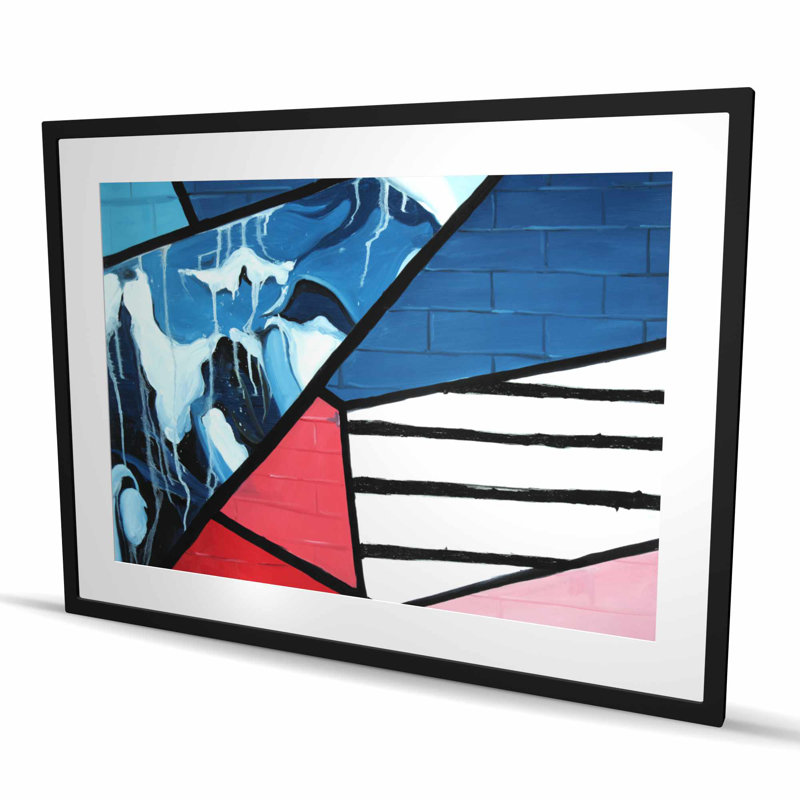 Diagonal Unity - Pattern Pop Art Framed Matted Print Decor