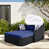 Coussin bleu / cadre noir 