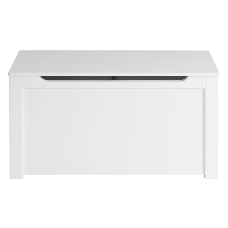 Boîte à jouets en bois massif Kariss, Blanc