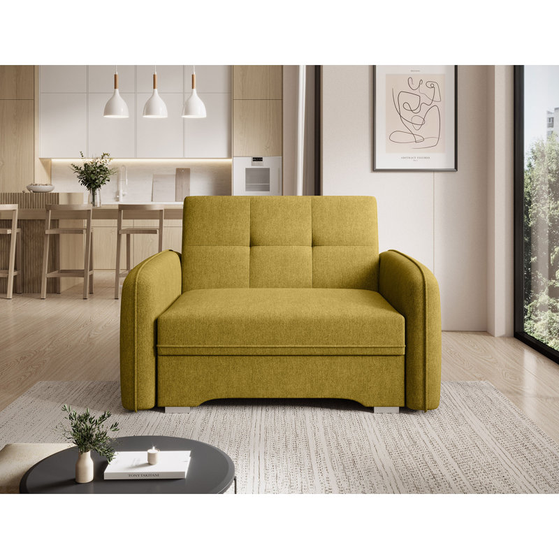 Sarlota 2 Seater Sofa Bed, Yellow