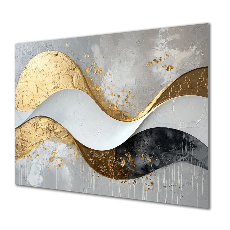 Elisha I - art mural moderne vagues en métal, H 12 po x l 20 po