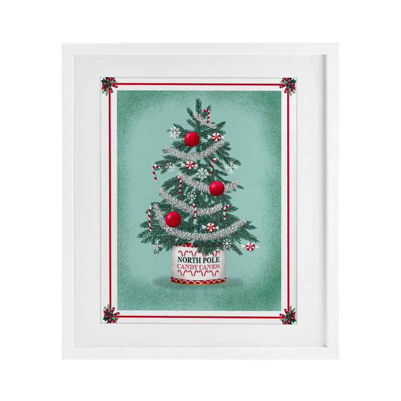 «North Pole Candy Cane», reproduction encadrée sous verre, conception de Jilly Jack Designs, H 13 po x l 16 po
