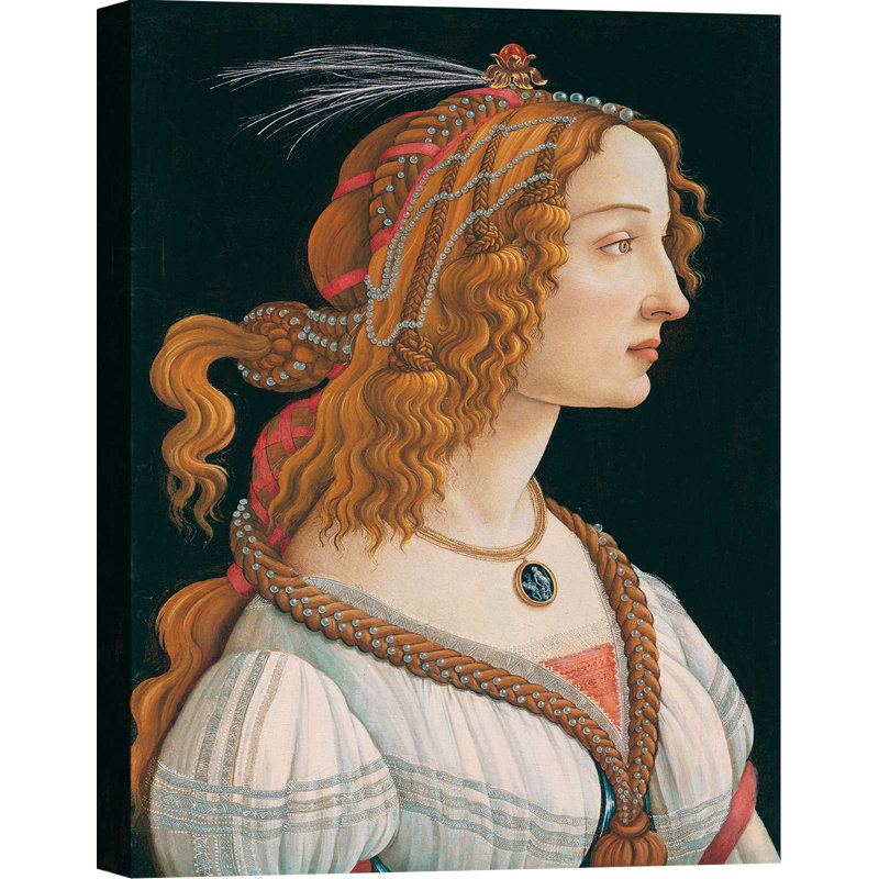 Wrapped Canvas Print: Sandro Botticelli, Portrait of a young woman as a nymph, 70cm H x 50cm W