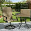 Ensemble de 2 chaises pivotantes d'extérieur à haut dossier, conception ergonomique avec rotation à 360 degrés pour plus de confort et de style-594797468