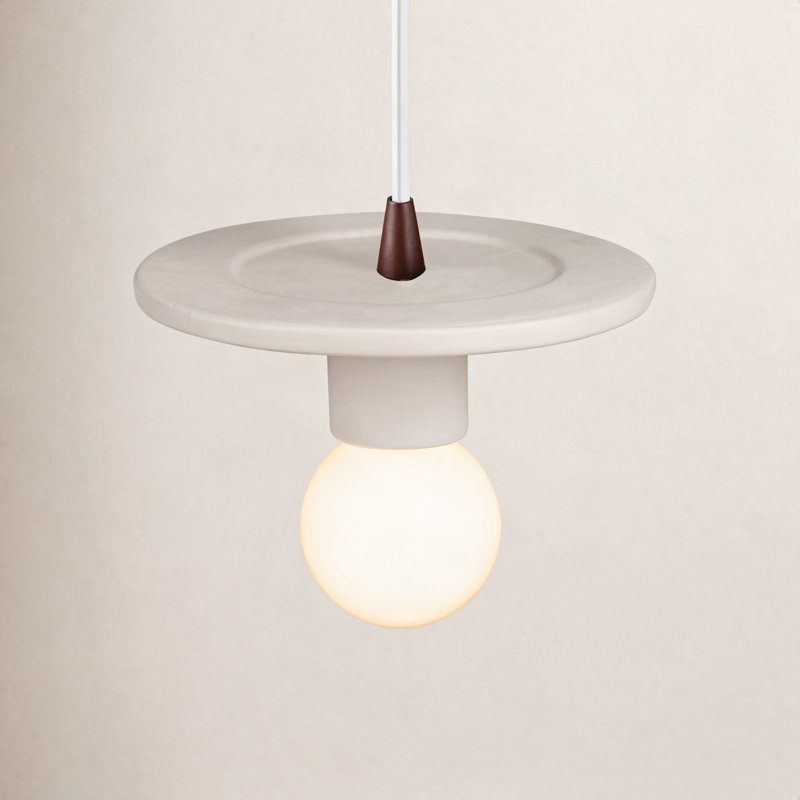 Luminaire suspendu à 1 lumière Leni, Bisque, Bronze foncé