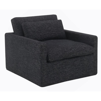 Stylish Swivel Chair With Toss Pillow, Offering Comfort And Versatility For Relaxation In Living Spaces