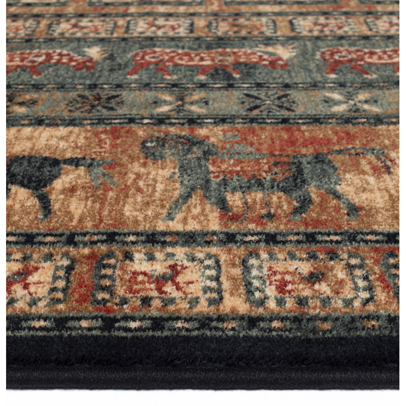 Pine Grove Oriental Wool Area Rug, Rectangle 80 x 160cm