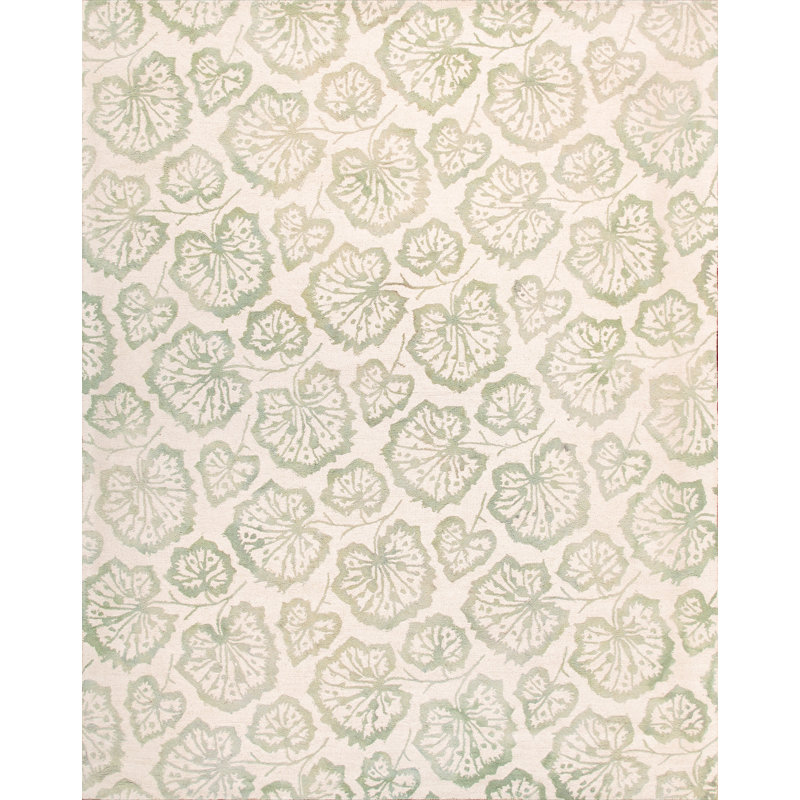 Modern Ivory/L. Green Area Rug
