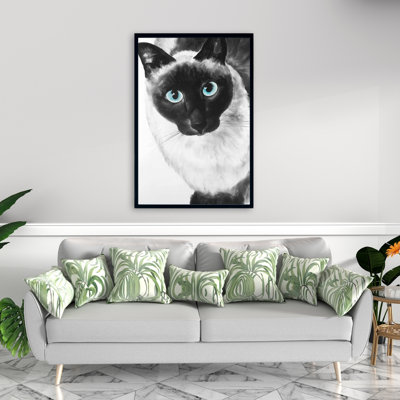 «Blue Eyes», reproduction de chat siamois sur toile