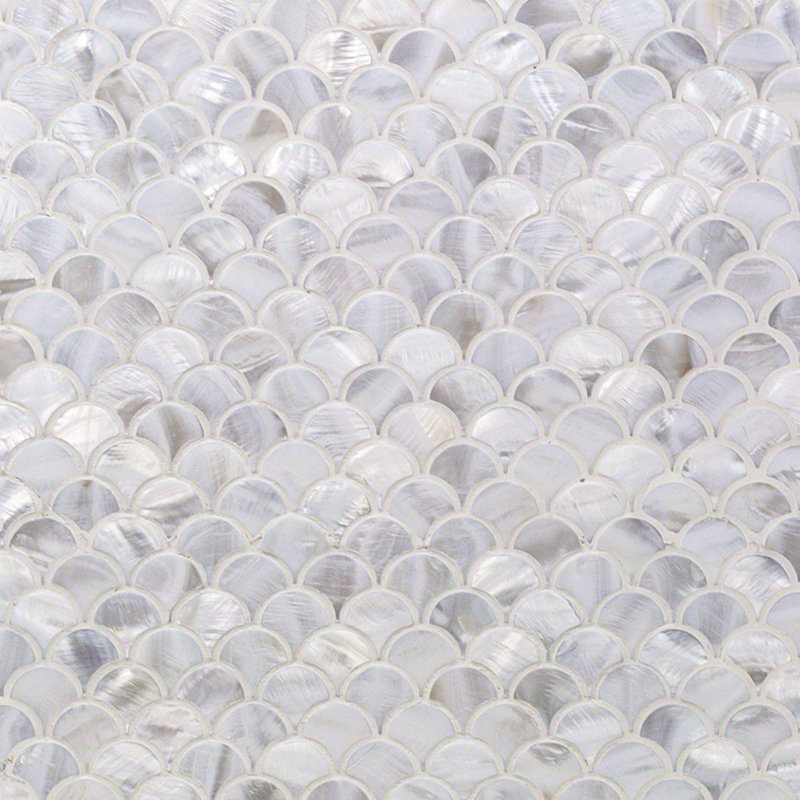 Oyster 1" Fish Scale Polished Pearl Mosaic Tile