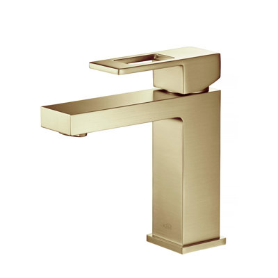 Cubic Single Hole Bathroom Faucet with Optional Drain Assembly
