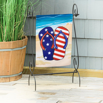 Drapeau de jardin Patlotic Flip Flop Burlap
