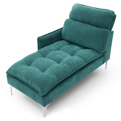 Chaise longue rembourrée Meshawn avec appui-tête réglable