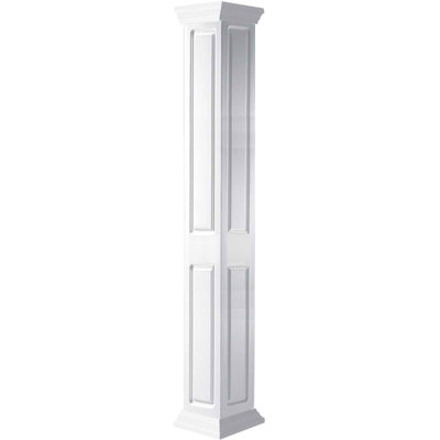 Craftsman Classic Square Non-Tapered, Double Raised Panel PVC Column Kit, Crown Capital & Crown Base