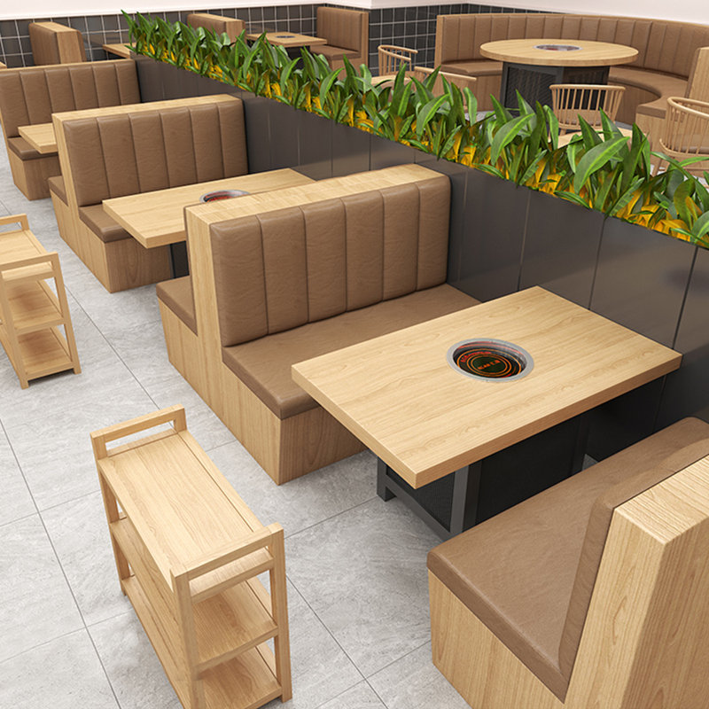Bancs de restaurant nordiques modernes simples, Brun