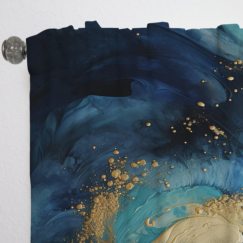 Sebring - Abstract Spirals Curtain - Room Darkening Abstract Curtain - 1 Panels, 52" W x 90" L