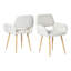 Ensemble de deux chaises de salle à manger en acier et tissu beige et chêne
