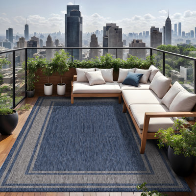 Waikiki Navy Indoor/Outdoor Rug