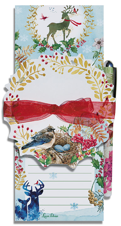 Holiday Cheer 4 Piece List and Diecut Notepad Set