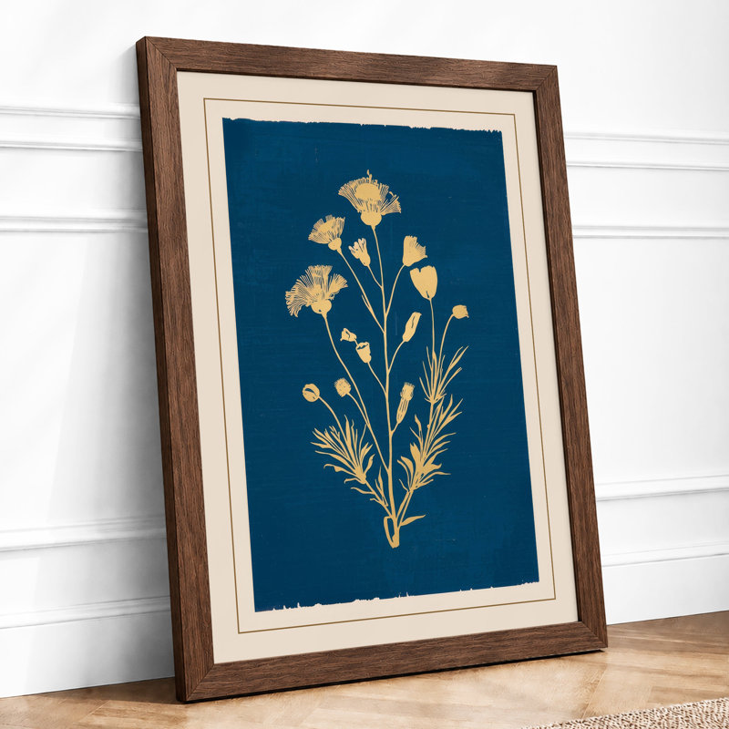 Gilded Botanical - Framed Print, A4 - 29.7 x 21.0 cm, Walnut