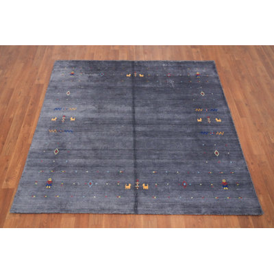 Tribal Gabbeh Style Square Handmade Rug 5x5