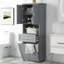Armoire de rangement haute pour salle de bain avec panier à linge inclinable-267197705