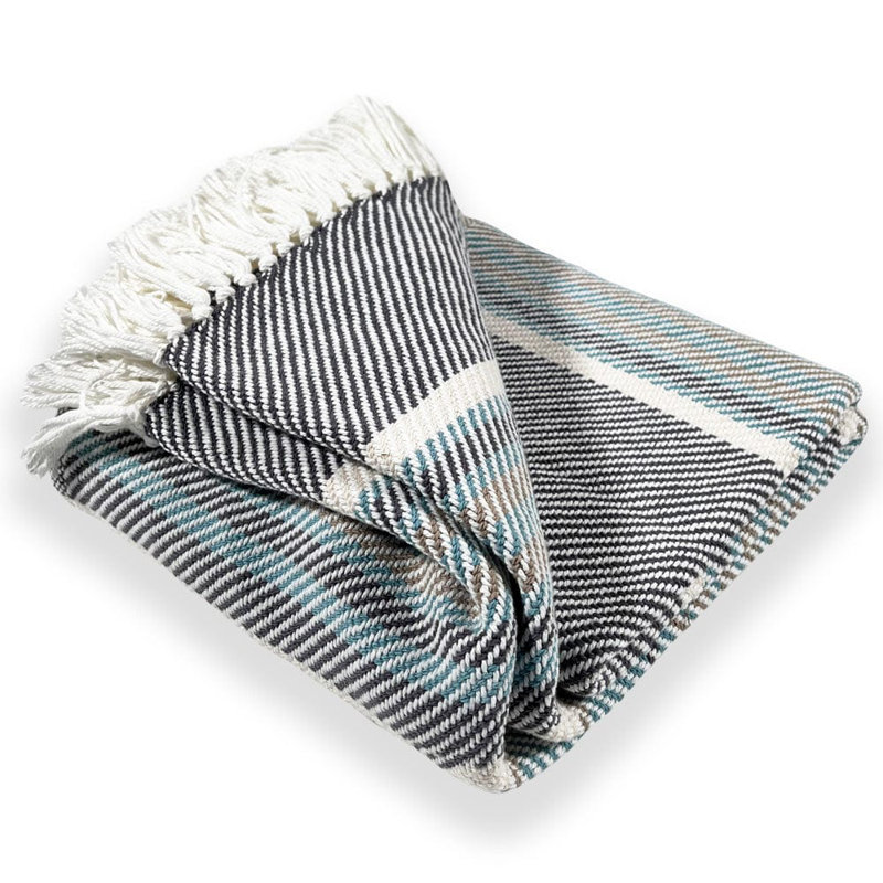 Coastal Adirondack Cotton Throw, Gray