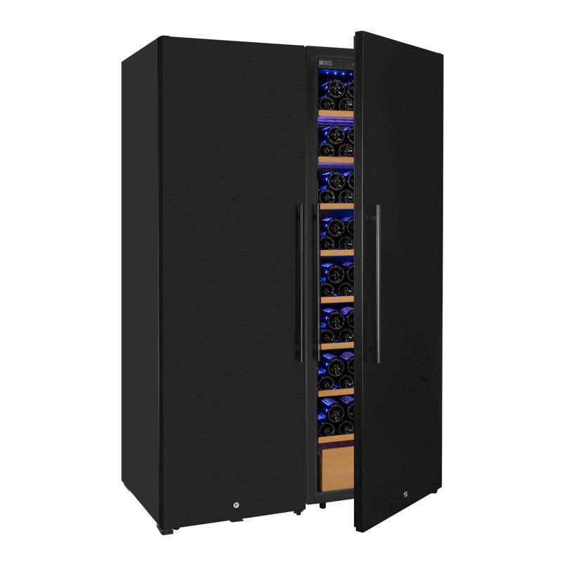 Allavino 370 Bottle Side-by-Side Wine Vault with Solid Black Doors