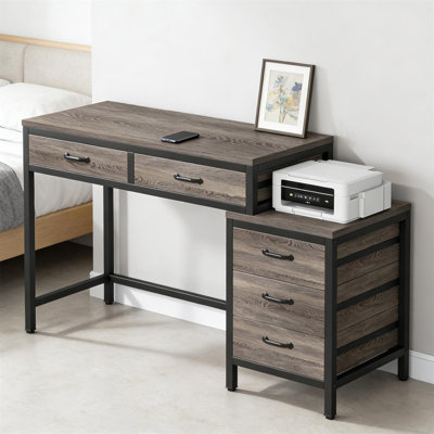 Bureau, table d'écriture, bureau d'ordinateur avec armoire à tiroirs