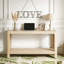 Console de style campagne moderne, design minimaliste élégant avec placage en bois de qualité supérieure et coins arrondis-486459367