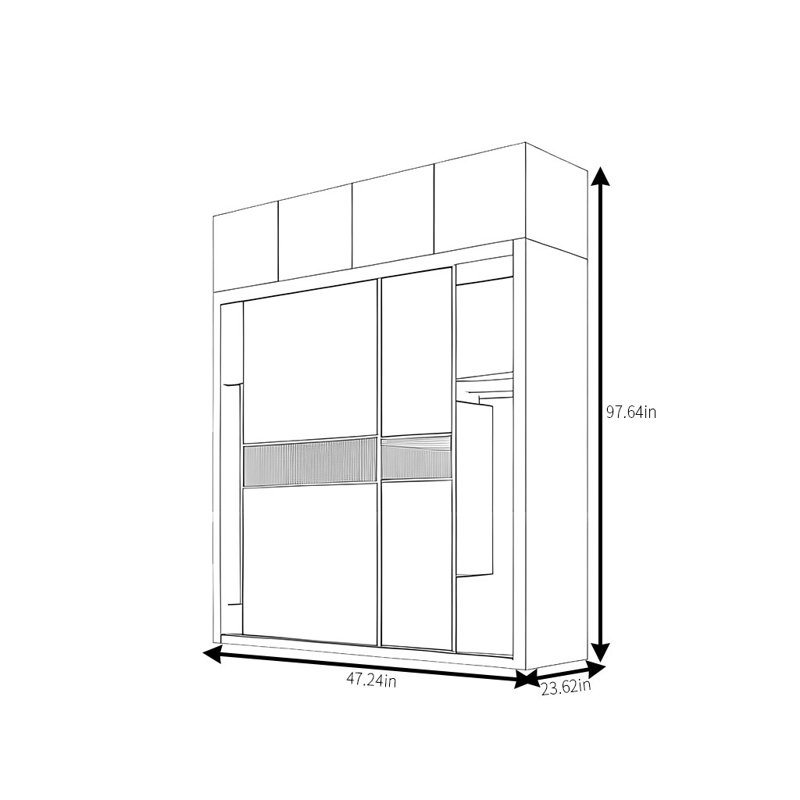 Elbridge, 98" H x 47" W x 24" D