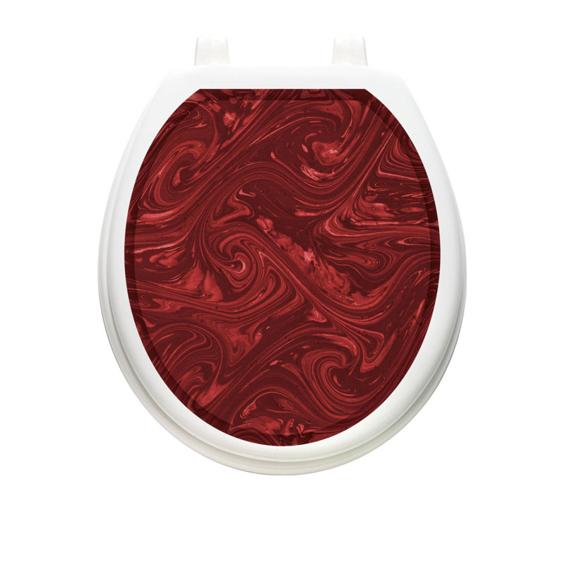Adhésif décoratif pour siège de toilette Classic Bordeaux - couvercles de toilette élégants, Rond