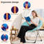 Paquet de 2 chaises de soucoupe, chaises de lune pliables en fausse fourrure moelleuse avec structure en métal, sièges de salon surdimensionnés pour adolescents, bleu