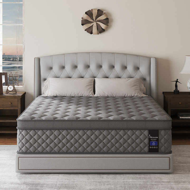 Medium-Firm And Euro Top  Cooling Memory Foam Hybrid Mattress and bed In A Box, Queen, 10"