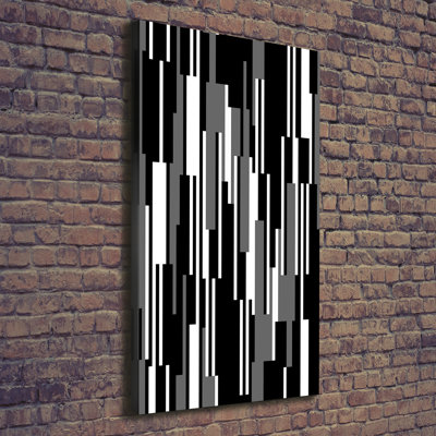 Black And White Lines - Wrapped Canvas Print