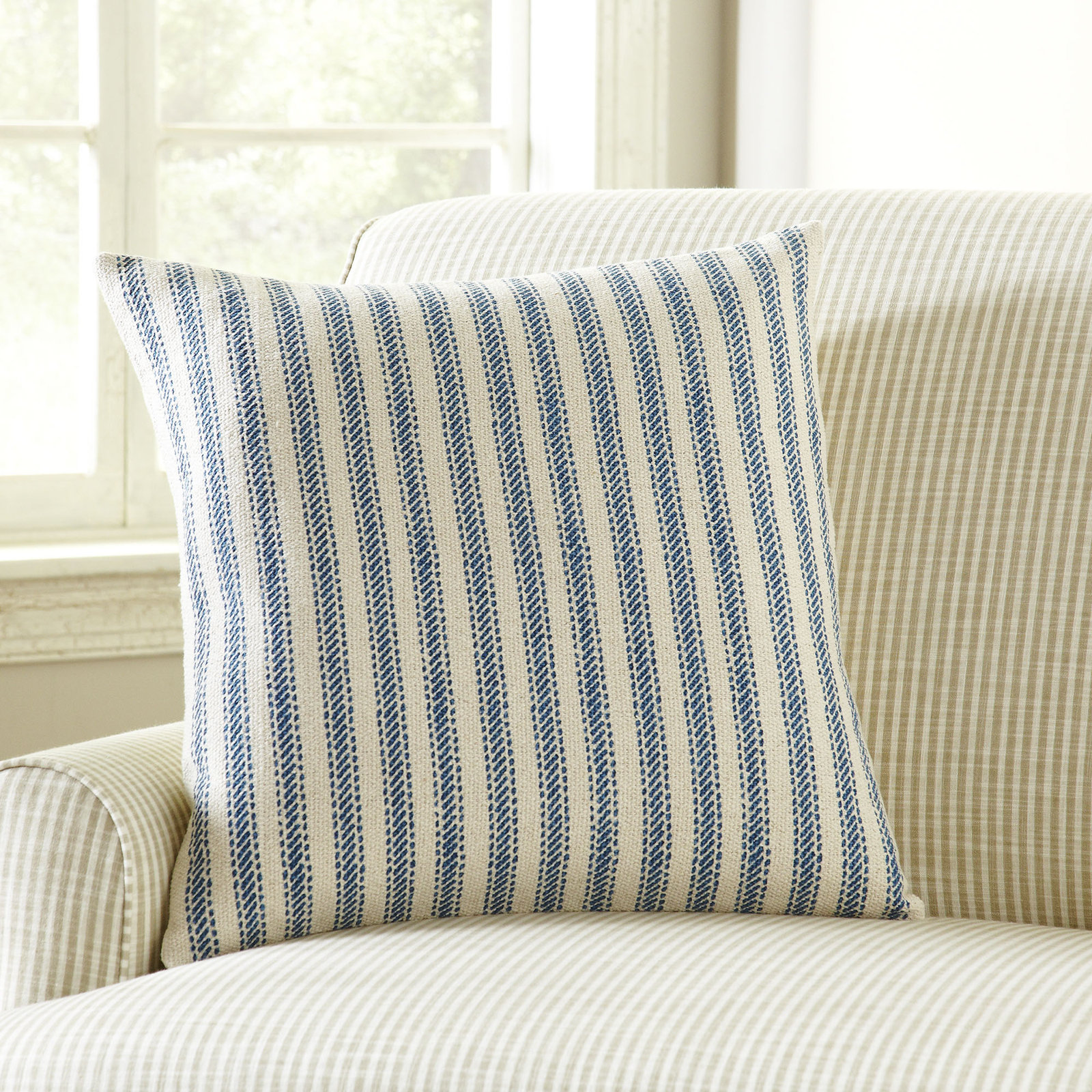 Percy 20" x 20" Cotton Pillow Cover, Indigo, Pillow Cover Only - No Insert