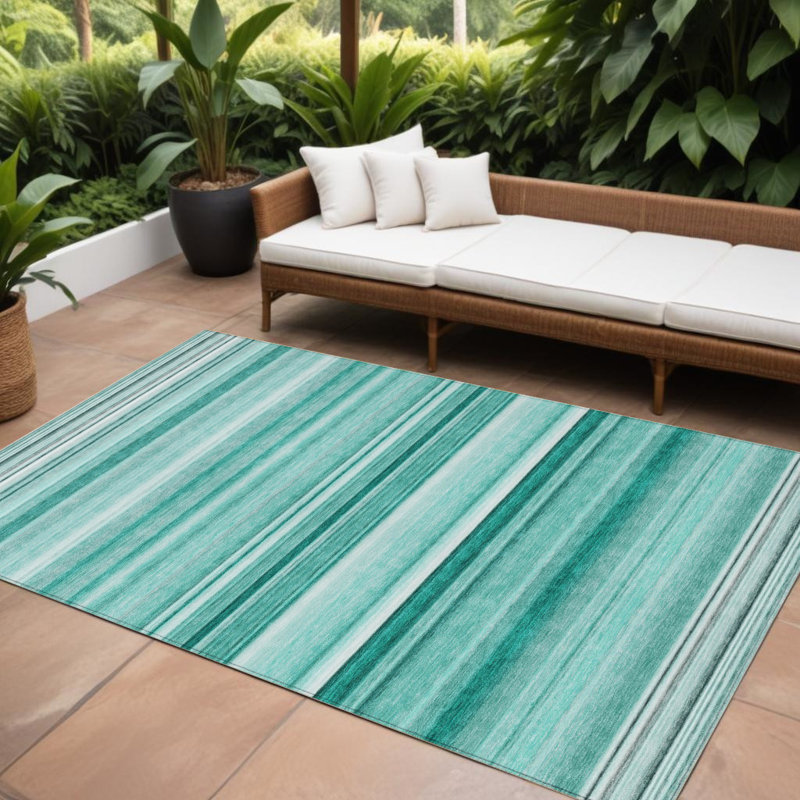 Tapis extérieur lavable antidérapant 9 pi x 12 pi Aqua