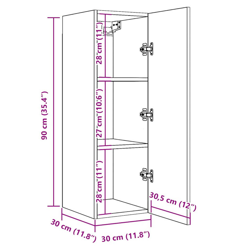 90cm H Media Shelves, Artisan Oak