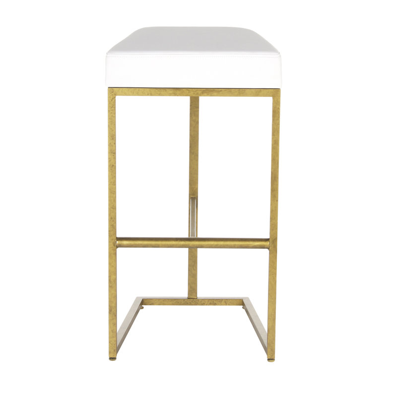 Patti's Stool, White, Counter Stool (26'' Seat Height), Royal Gold