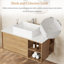 Ensemble de meuble-lavabo flottant mural 36 po avec plateau en faux marbre, tablette amovible