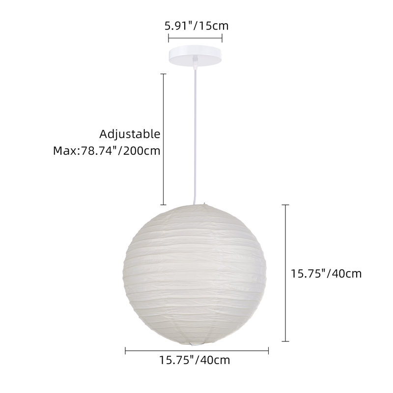Ameira 1 - Light Sphere Pendant, 94.49cm H x 15.75cm W x 15.75cm D