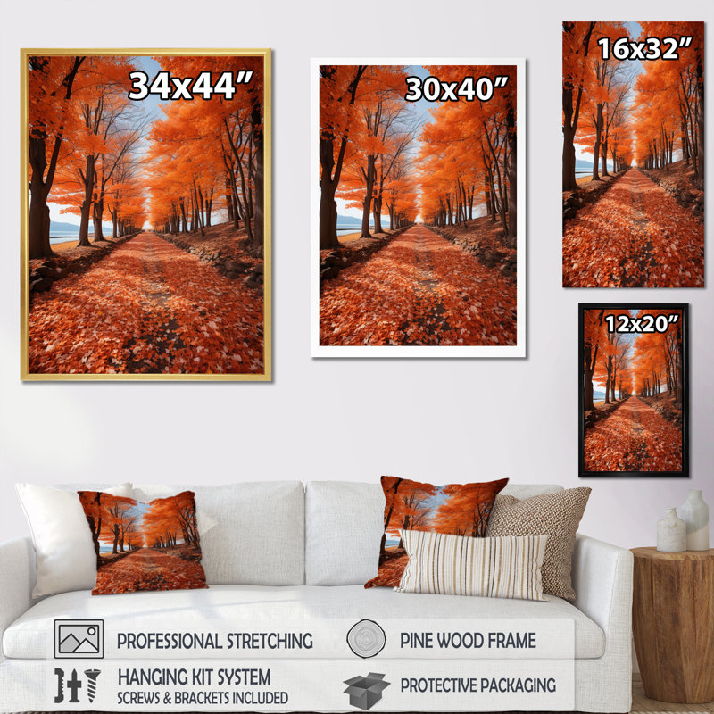 Yukiye Canada, symphonie d'automne orange VI, Cadre photo noir, H 20 po x l 12 po x P 1 po