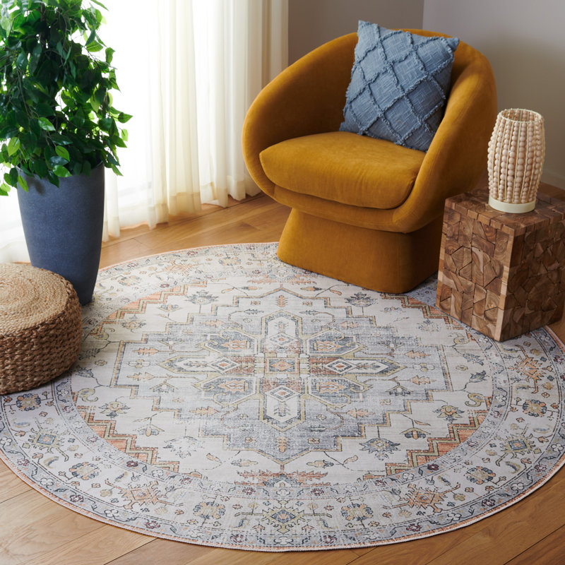 Tapis Alisha avec envers antidérapant, Rond 6 pi